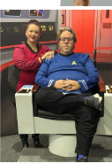 Melissa and David Ruth on the Star Trek bridge in cosplay